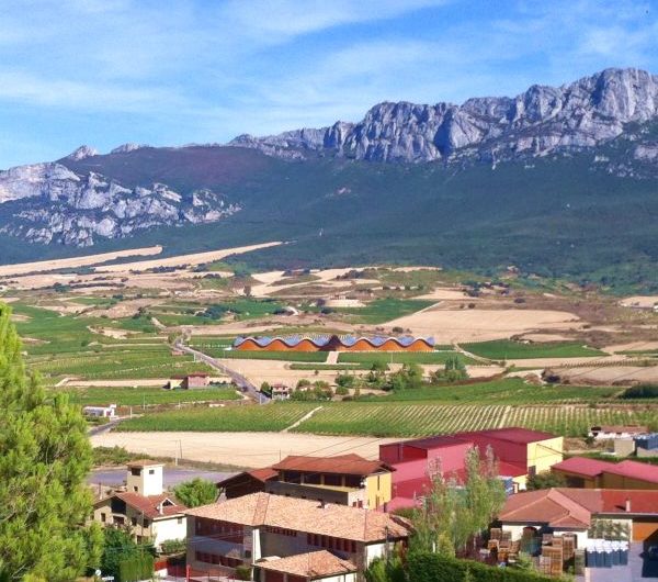 rioja - Panoramablick auf Berge und Weinberge für Rioja.