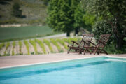 Provence feeling - Poolbreich und Liegestühle mit Blick auf die Weinberge